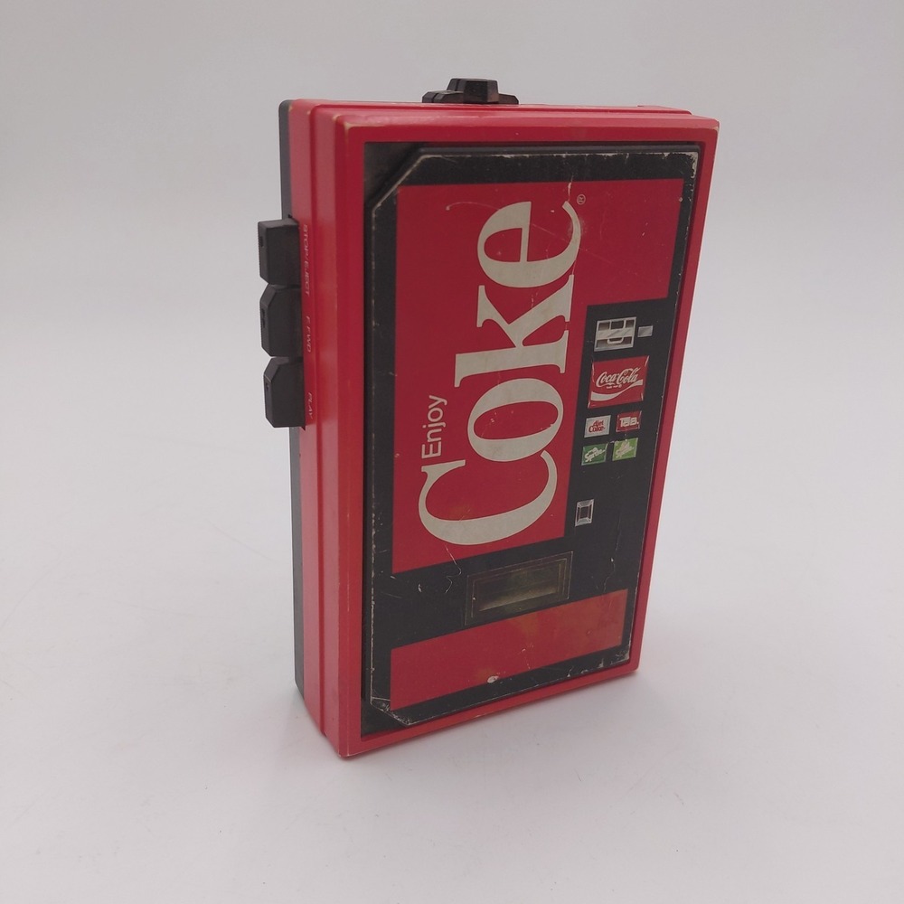 Vtg Coke Cola Cassette Player Rare Vending Machine Stereo Parts Repair Untested
